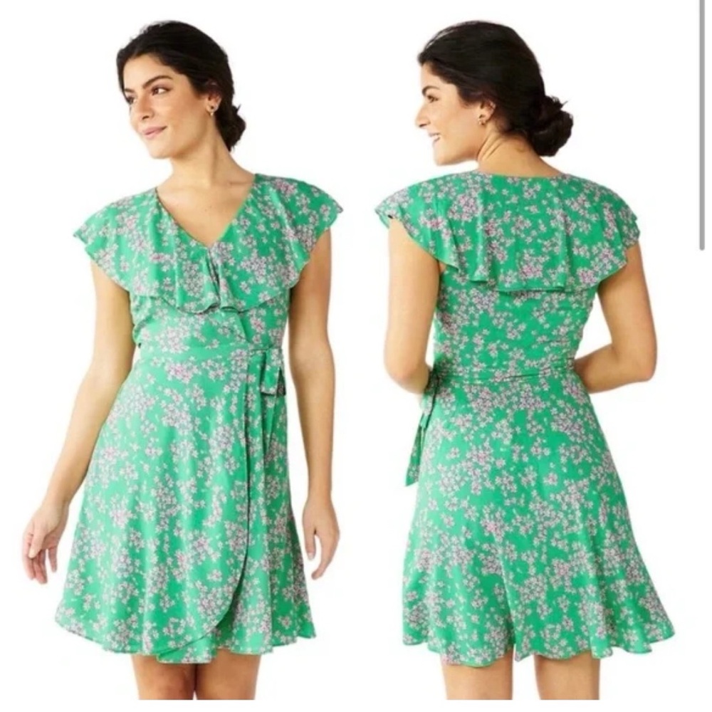 Draper James Green Floral Mini Dress NWT
